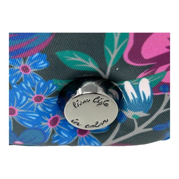 Lug Skyliner Tote Whimsy Black Floral Travel Trolley Sleeve Business Carry All - Picture 9 of 14